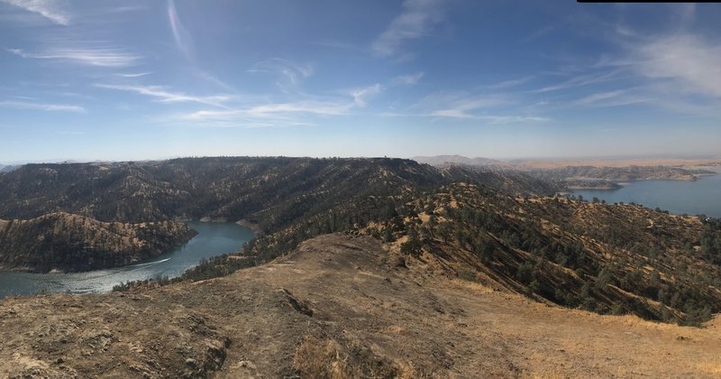 Southeast view from the top of Pincushion Peak, overlooking the San Joaquin River and Millerton Lake.