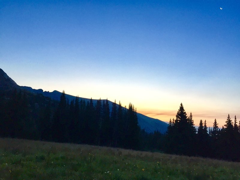 Sunrise at Devil Thumb Lake 08/08/18 (Our bear canister had ice on it in the morning!)