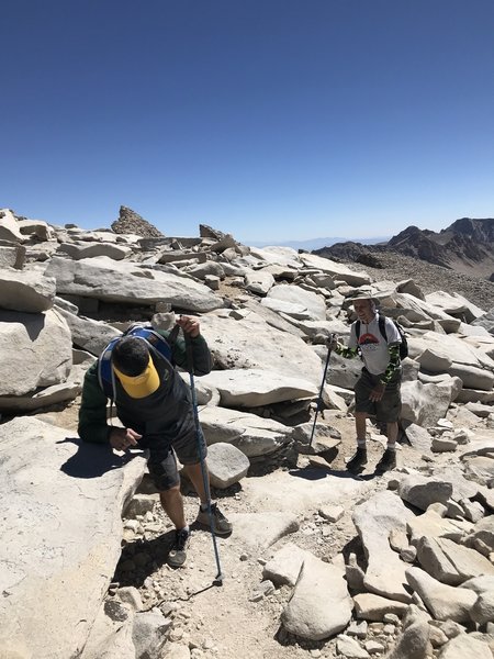 9/11/2018 Almost there!  The altitude was a problem for Victor from Hawaii.  Mt. Whitney Trail near the summit.