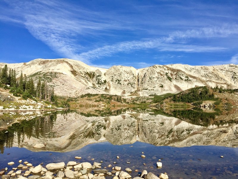 Reflections on Lewis Lake on a very calm morning 09/03/18