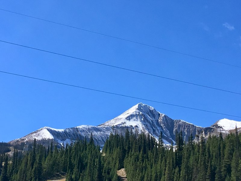 Trail follows the ridge-line from left to right