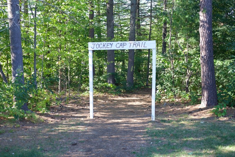 The trailhead behind the store.