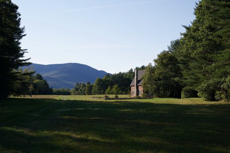 The "Stow Airport" comes into view as you work back toward the Stone House. They ask that you stay on the airstrip as you pass the house and make your way back to the parking lot.