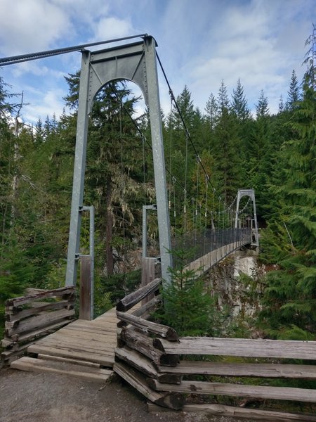 Fun suspension bridge over Cheakamus River