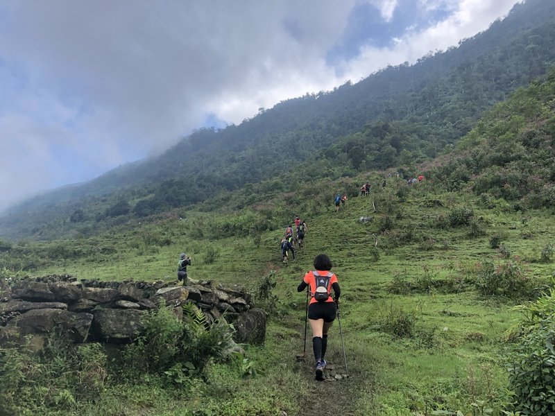 Running uphills after crossing a spring