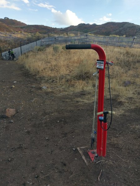 Handy bike pump and tool station!