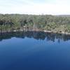 Looking down into the water-filled quarry.