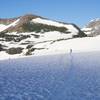 Even in late June, there can be quite a bit of snow on the trail. Poles provide a guide out to the overlook, but make sure you bring appropriate footwear and clothing.