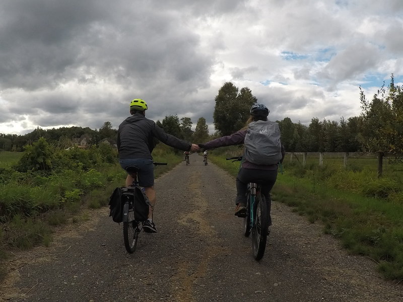 Biking along the trail.