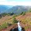 Halfway up summit ridge, looking back.