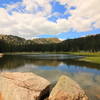 Watanga Lake looking towards Rocky Mountain NP.