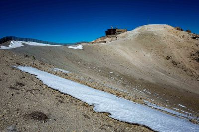 Looking toward the summit of Mammoth Mountain near the ski station.