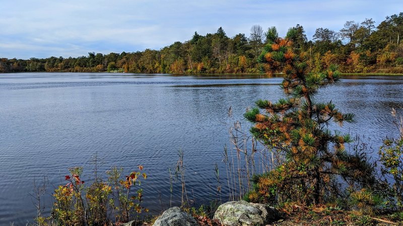 The spring fed Lake Marcia is still a beautiful destination after swimming season is closed for the season.