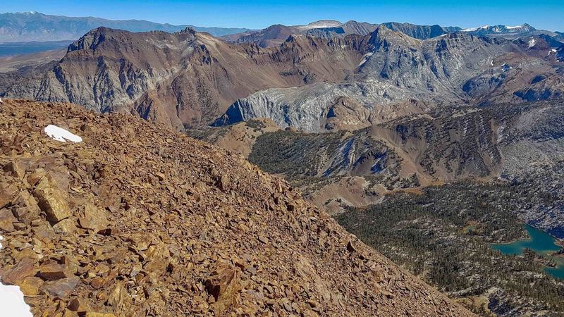 Mount Morrison (left) and White Mountain Peak in the distance as viewed from Bloody Mountain.