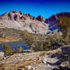 Duck Lake and Pika Lake viewed from the top of Duck Pass.