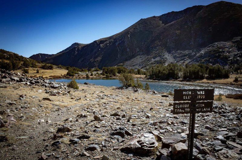 Mono Pass, elevation 10,599 feet.