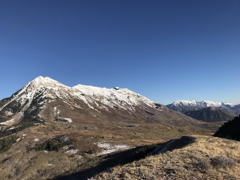 Looking east towards mount Timpanogos from peak