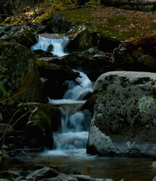 One of the many cascading falls as you descend Rose River Loop