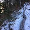 Icy section of the Emerald Basin trail in Yoho Park on Oct. 21, 2018.