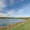 Crossing the Lake Jacksboro Dam.