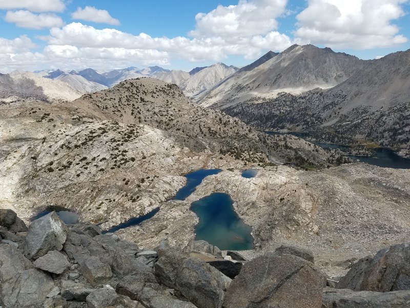 Top of Glen Pass, looking north/east towards the Rae Lakes.
