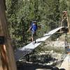 Woods Creek suspension bridge crossing.