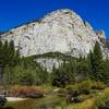 Sheer granite cliffs surround the trail around Zumwalt Meadows.