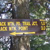 Sign to Foot Trail Down Back of Mountain at Black Mountain.