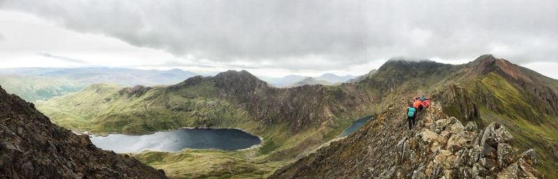 Scrambling along the ridge towards Crib Goch.