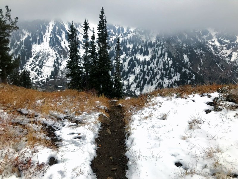 Trail into the clouds.