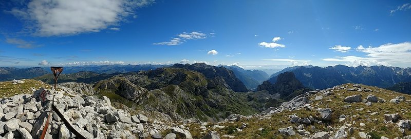 View from the summit of Maja e Rosit