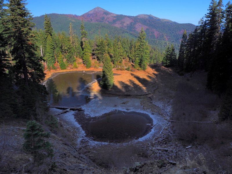 Little Miller Lake with Grayback Mountain in the distance.