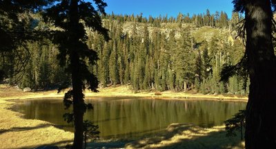 Cold Boiling Lake is a small lake at the end of Cold Boiling Lake Trail. Cold gases gently percolate up out of the lake.
