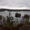 Looking down at the Lake Stensjön from the ancient castle of Stensjöborg.