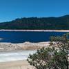 Looking at Pinecrest boat launch and dam from the start of the Pinecrest Lake National Recreation Trail