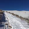 Snow and ice on trail