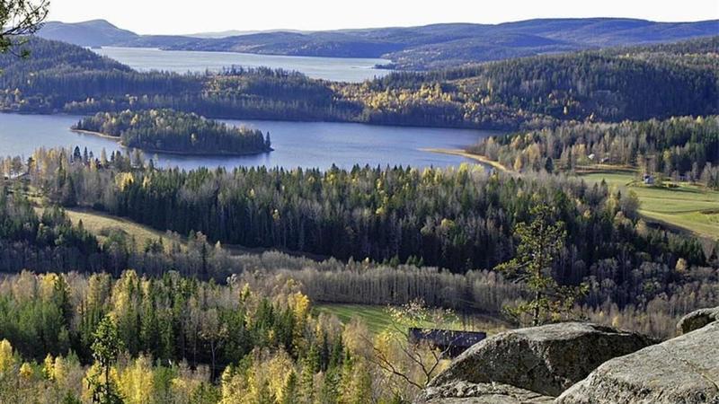 High Coast of Sweden, picture taken from Rödklitten, a Place of Geological Interest, with hillfort, cave and spectacular view.