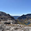 From the pass, looking south at the unnamed lake.