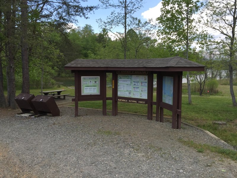 Trailhead information kiosk.