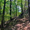 Rocky ridgeline corner on the Sinkhole descent.