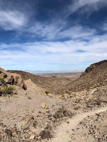 View off of Route 200 looking down onto Vegas.