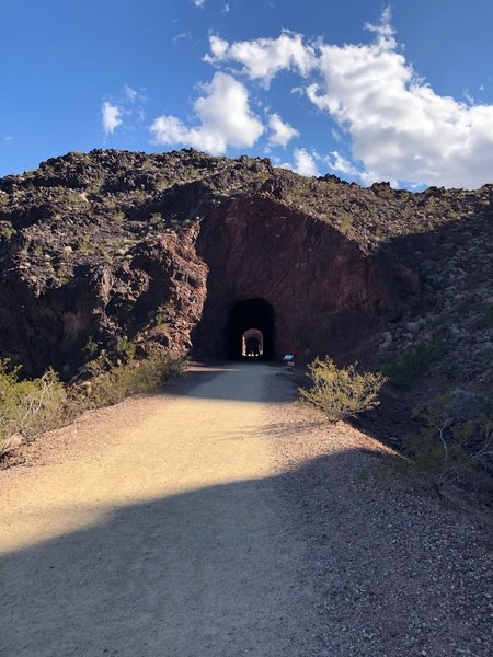 Looking through tunnel one to the next tunnel.