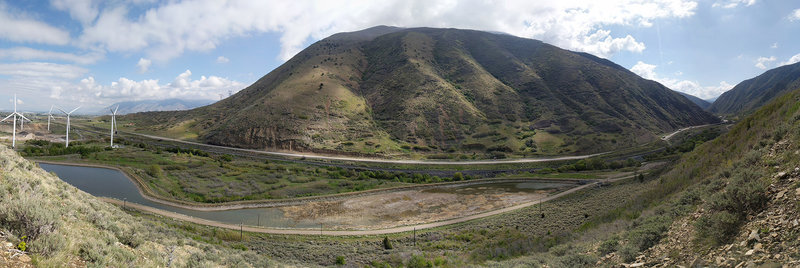 Panorama of Spanish Fork Canyon from the end of the Bonneville Shoreline