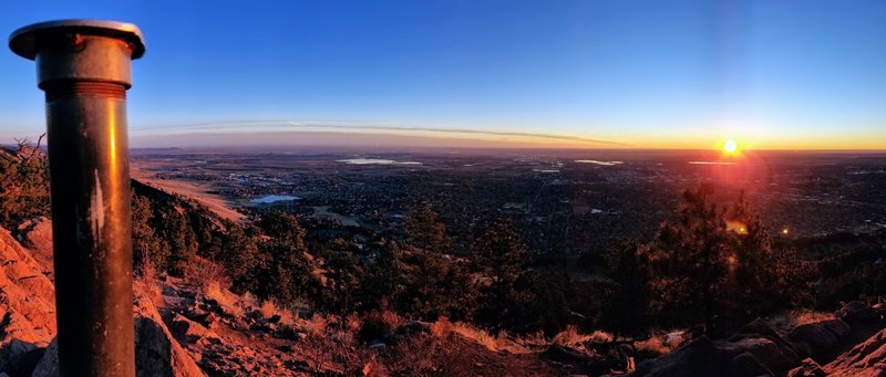 Looking east from the summit at sunrise.