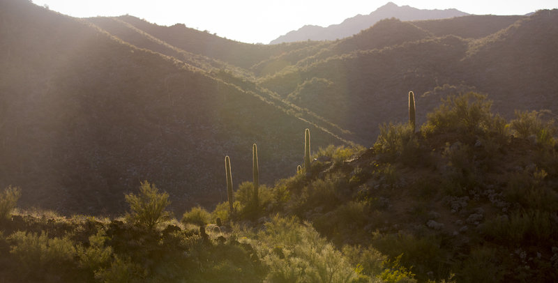 High above the Agua Fria River on the K-Mine South segment of the BCT.