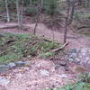 Another view of the rocky creek crossing, you can see a drop on the left (wood)