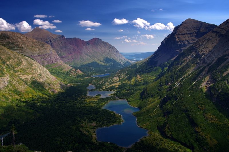 The Swiftcurrent Valley from the trail