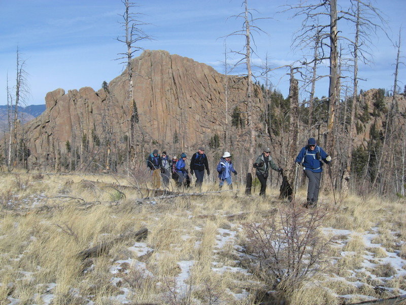 Searching for north end of trail from the east side of Turkey Rock