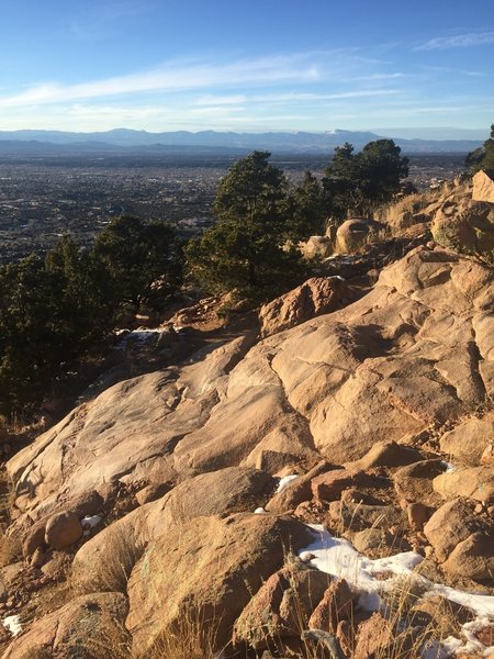 "Granite Waterfall" rock crop formation on Sun Mountain Trail