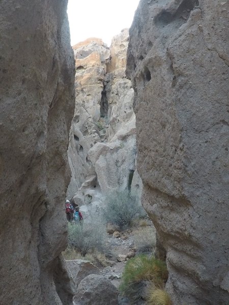 Hiking down into the canyon.